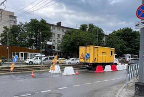На улице Московской в Краснодаре прикрыли движение трамваев