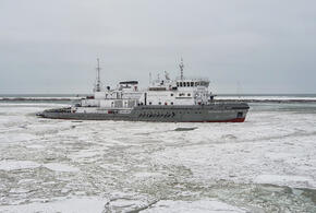 В морском порту Ейска из-за мороза дежурят четыре ледокола и два буксира