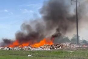 В поселке Индустриальном Краснодара снова загорелась свалка