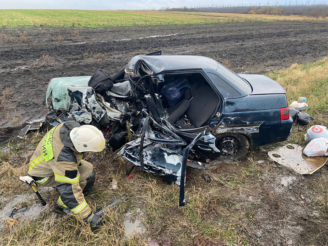 Страшное ДТП из-за лобового столкновения автомобилей унесло жизни троих мужчин на Кубани
