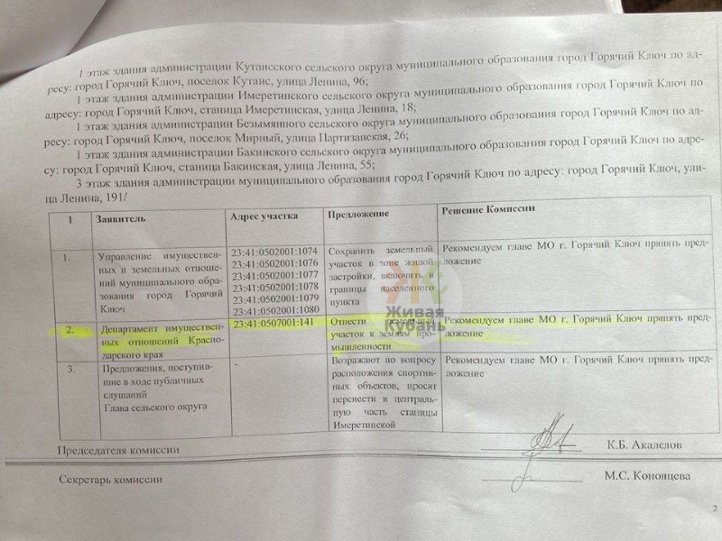 В Горячем Ключе власти подменили документы в генплане о строительстве полигона?
