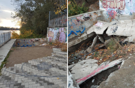 Фото: t.me/krdru / Состояние Рождественской Набережной в прошлом году