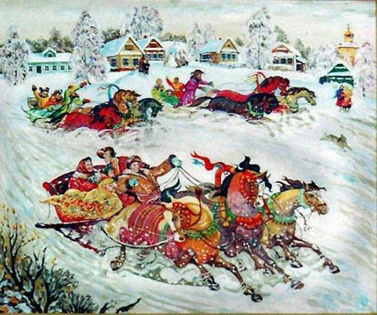 Масленица катание на санках