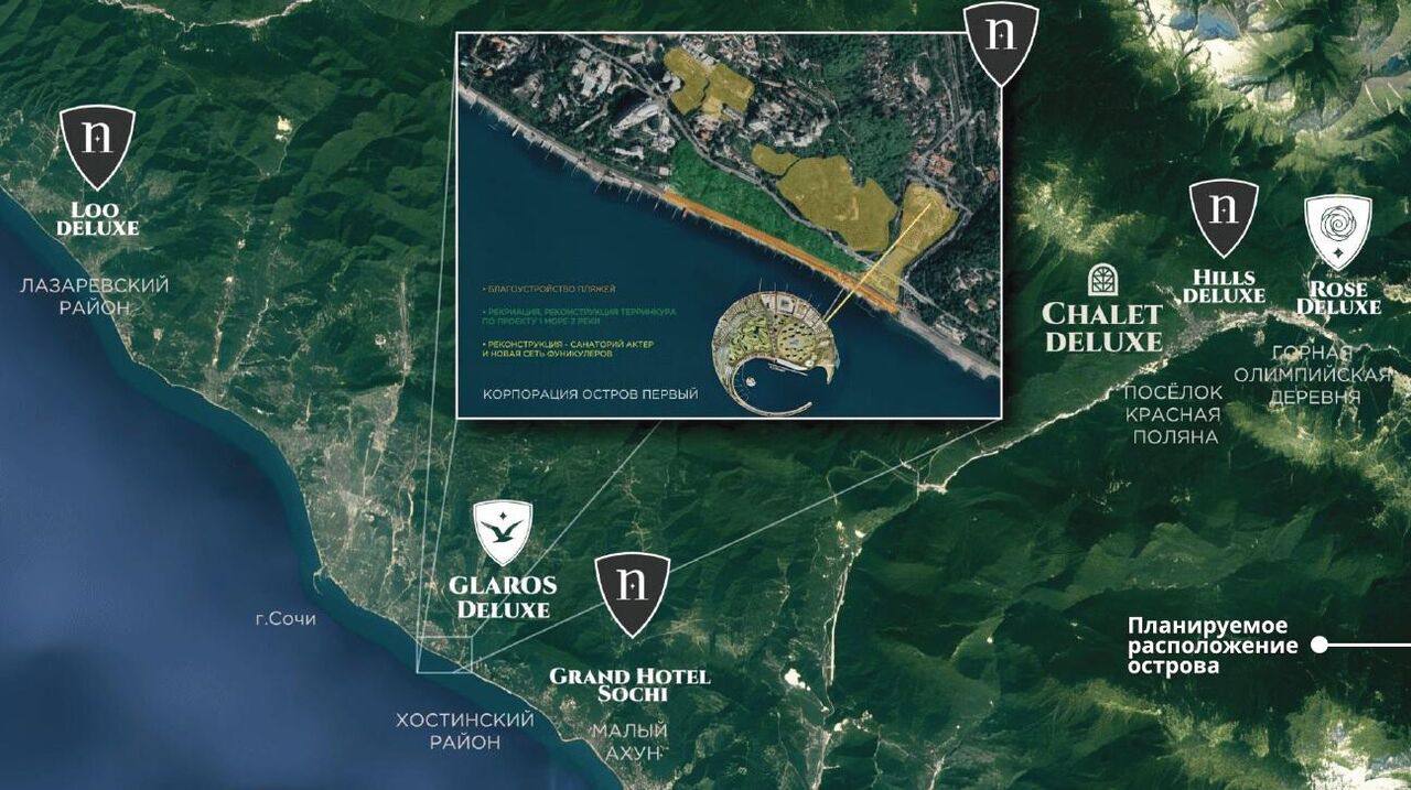 Насыпной остров в Сочи