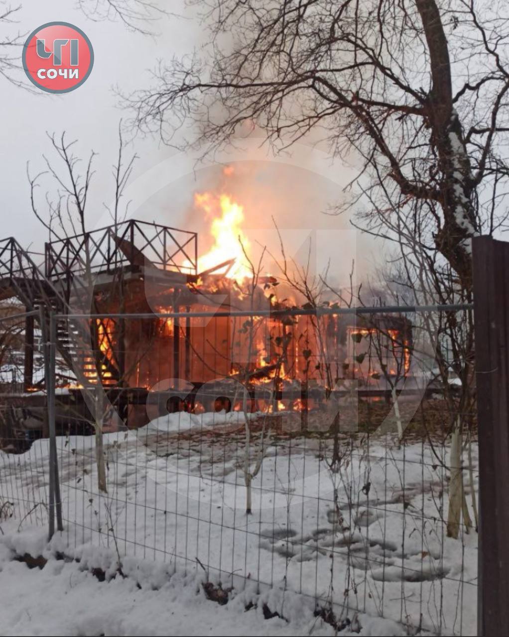 Пожар в Сочи