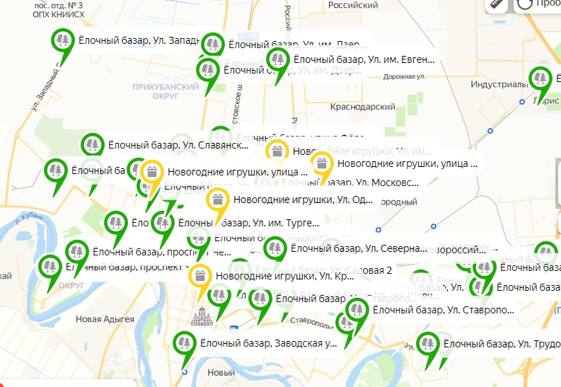 Стали известны адреса елочных базаров в Краснодаре