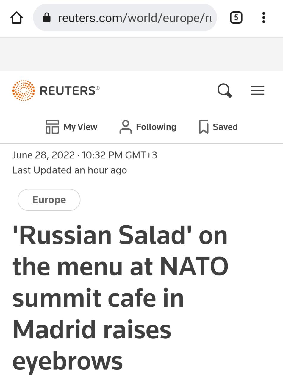 Политкухня: в Мадриде на саммите НАТО были в шоке от салата по-русски