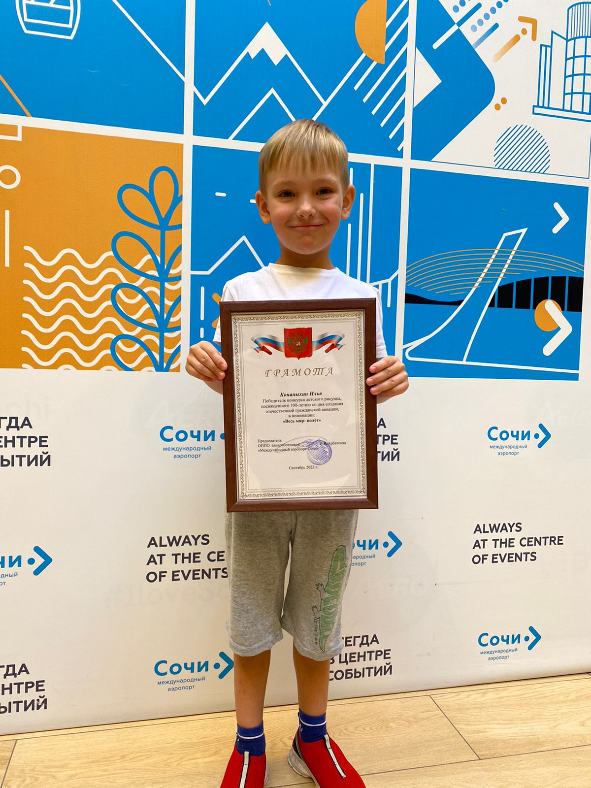 Юный художник из Сочи победил во Всероссийском конкурсе к 100-летию гражданской авиации