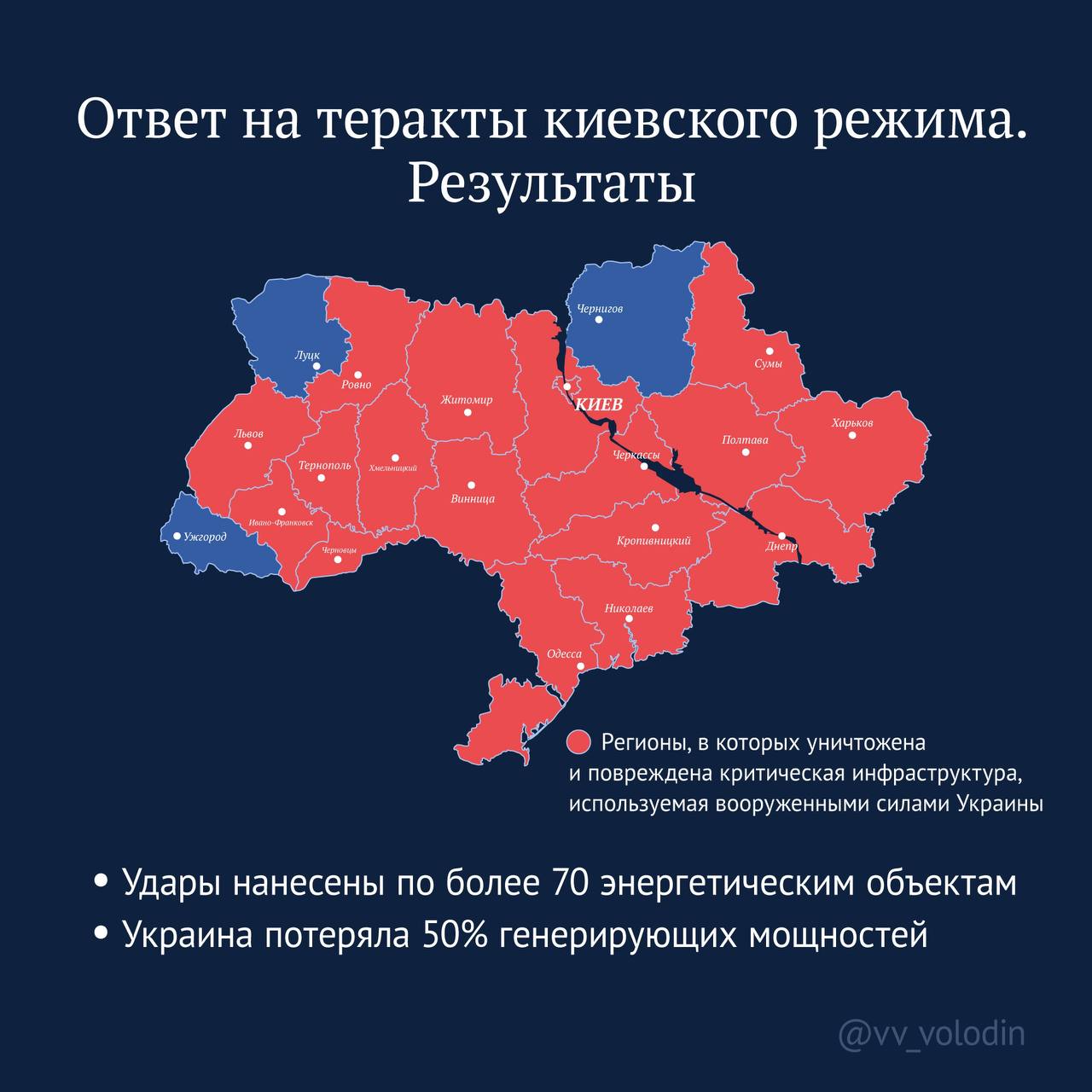 Может быть хуже: председатель Госдумы опубликовал карту ударов по Украине