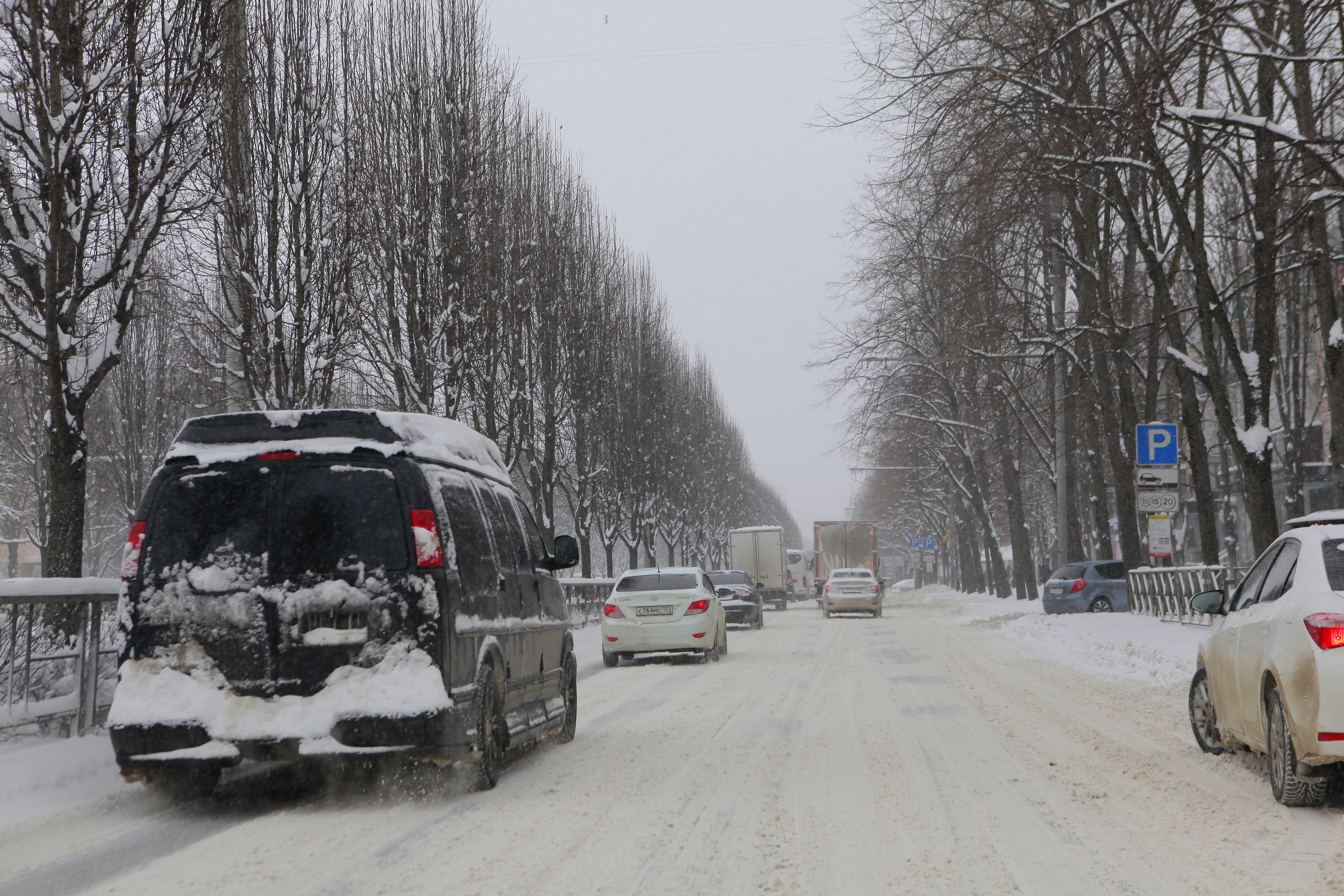 ​​​​Прогулка по Краснодару: второй день снегопада