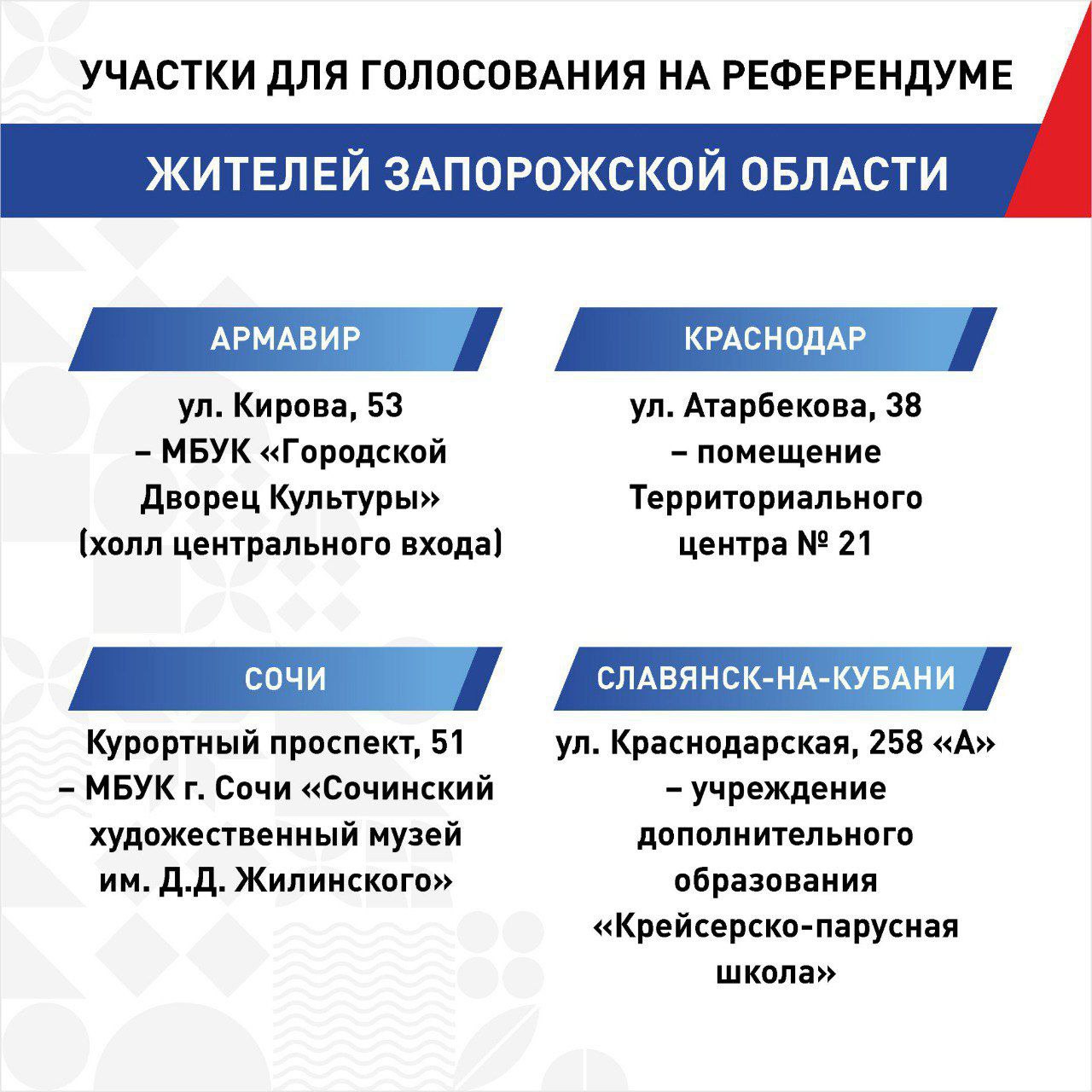 В Краснодарском крае открыли участки для голосования на референдумах