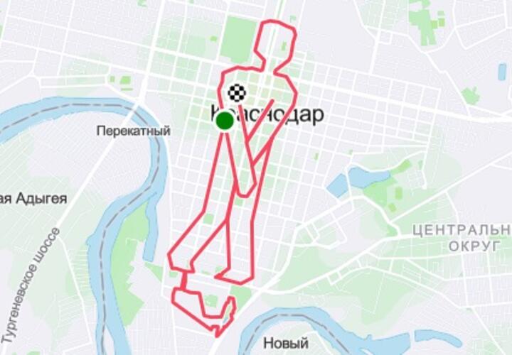 Краснодарский велосипедист «нарисовал» на карте описавшегося человечка