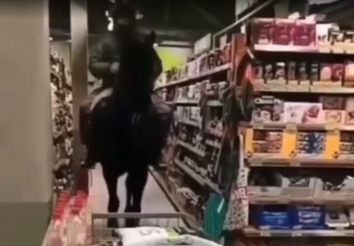 Житель Адыгеи привел в продуктовый магазин лошадь 