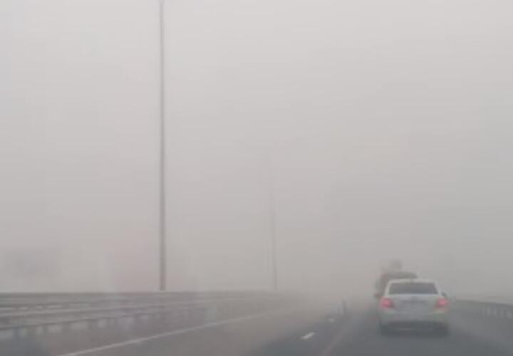 Густой туман окутал улицы Краснодара ВИДЕО 
