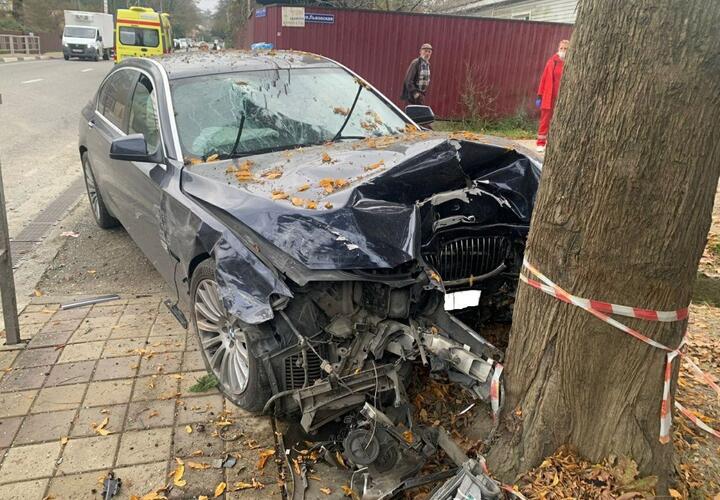 В Сочи BMW протаранила дерево, пострадал 4-летний ребенок