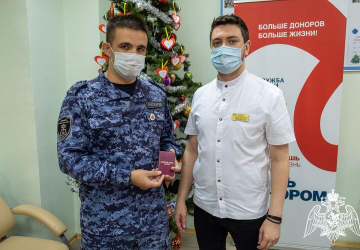 Росгвардеец из Краснодара стал почетным донором России 