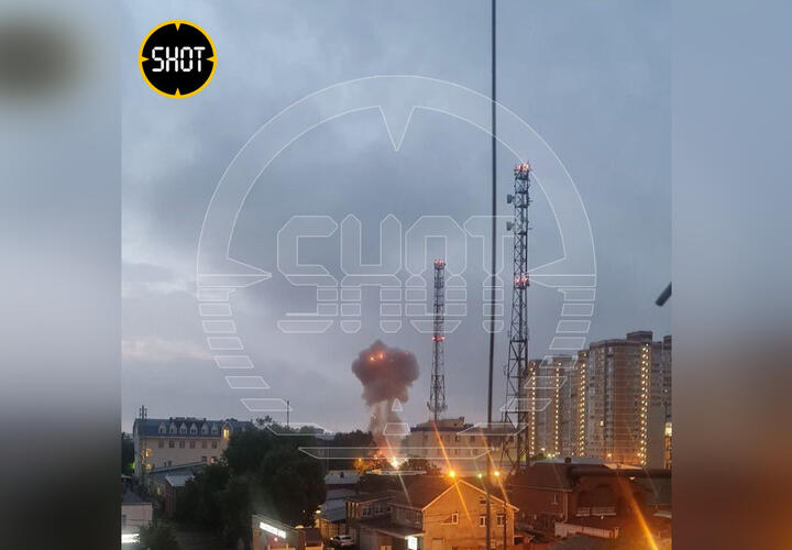 Момент взрыва беспилотника в Краснодаре попал на видео