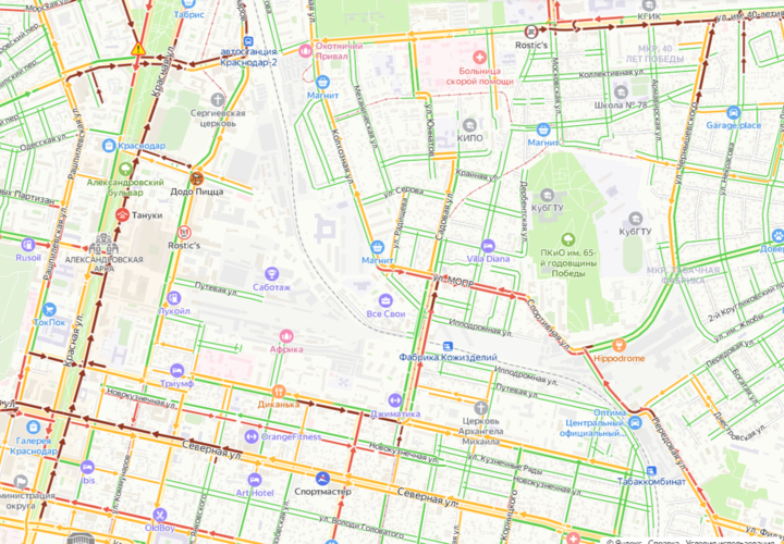 В городе образовались 11-балльные пробки 