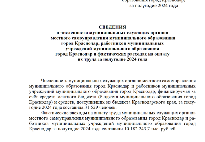 Стало известно, сколько получают в среднем чиновники в Краснодаре