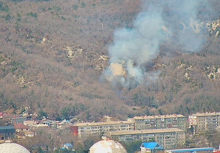 В районе Джубги в Краснодарском крае горит лес