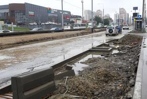 Ударная стройка трамвайной линии в Краснодаре идет неударными темпами ВИДЕО