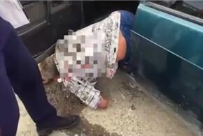 На Кубани пьяный шофер выполз из машины в руки к полицейским ВИДЕО