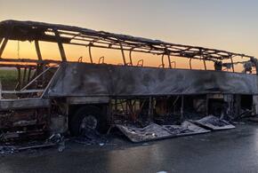 На Кубани полностью сгорел пассажирский автобус