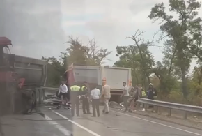 Два большегруза столкнулись на дороге в Краснодарском крае