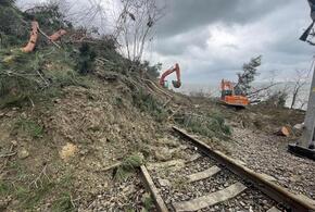 РЖД: уже 15 поездов прошло в Сочи по одному очищенному от земли пути в Лазаревском районе