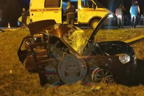 Груда железа: на Кубани «Лада Приора» на большой скорости снесла электростолб в Кореновском районе