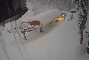 Почти метр снега выпал в горах Сочи ночью