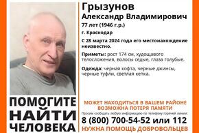 В Краснодаре родственники и волонтеры ищут бесследно пропавшего 77-летнего мужчину