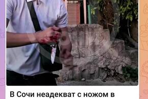  Неадекватного мужчину, кидавшегося с ножом на автомобили, задержали в Сочи
