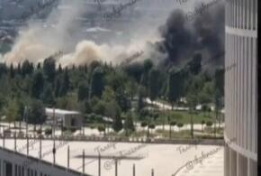 В парке Галицкого в Краснодаре начался пожар