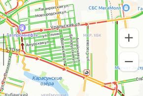 Краснодар больше трех часов утопает в пробках, парализованы почти все основные направления
