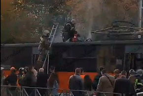 Трамвай загорелся в Краснодаре из-за замыкания кабеля