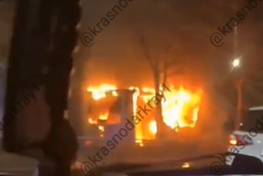 Трамвайный вагон сгорел в Краснодаре 