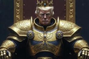 Дональд Трамп опубликовал свое фото в золотых доспехах на троне