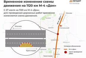 На трассе «М4-Дон» в Краснодарском крае изменится схема движения. В чем причина? 